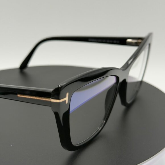Tom Ford TF5826-B-001 Shiny Black Blue Light Glasses 55-16-140 Display Pair READ - Picture 11 of 12